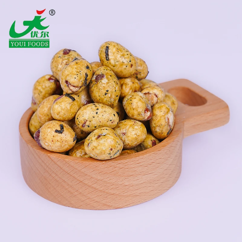 Crunchy Wasabi Seaweed Coated Peanuts Roasted Snack