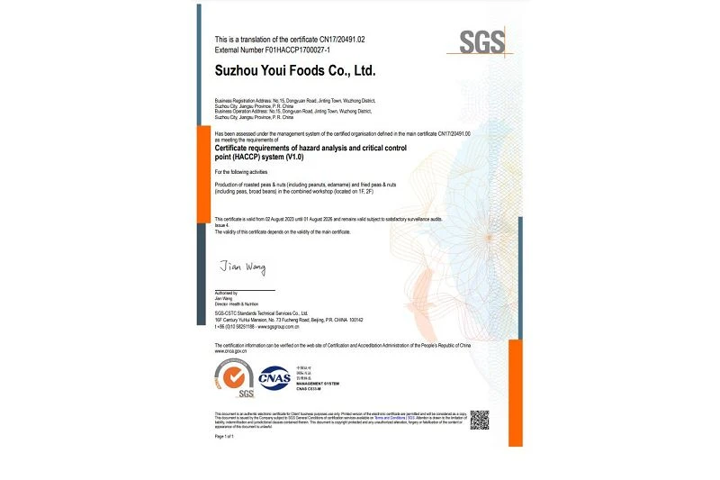 SZH9819 China HACCP EN02 SZH9819 China HACCP EN02